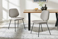 Set of 4 Shangri-La Mullion Corduroy Dining Chairs (Grey)