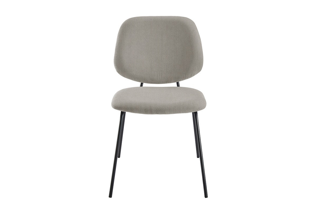 Set of 4 Shangri-La Mullion Corduroy Dining Chairs (Grey)