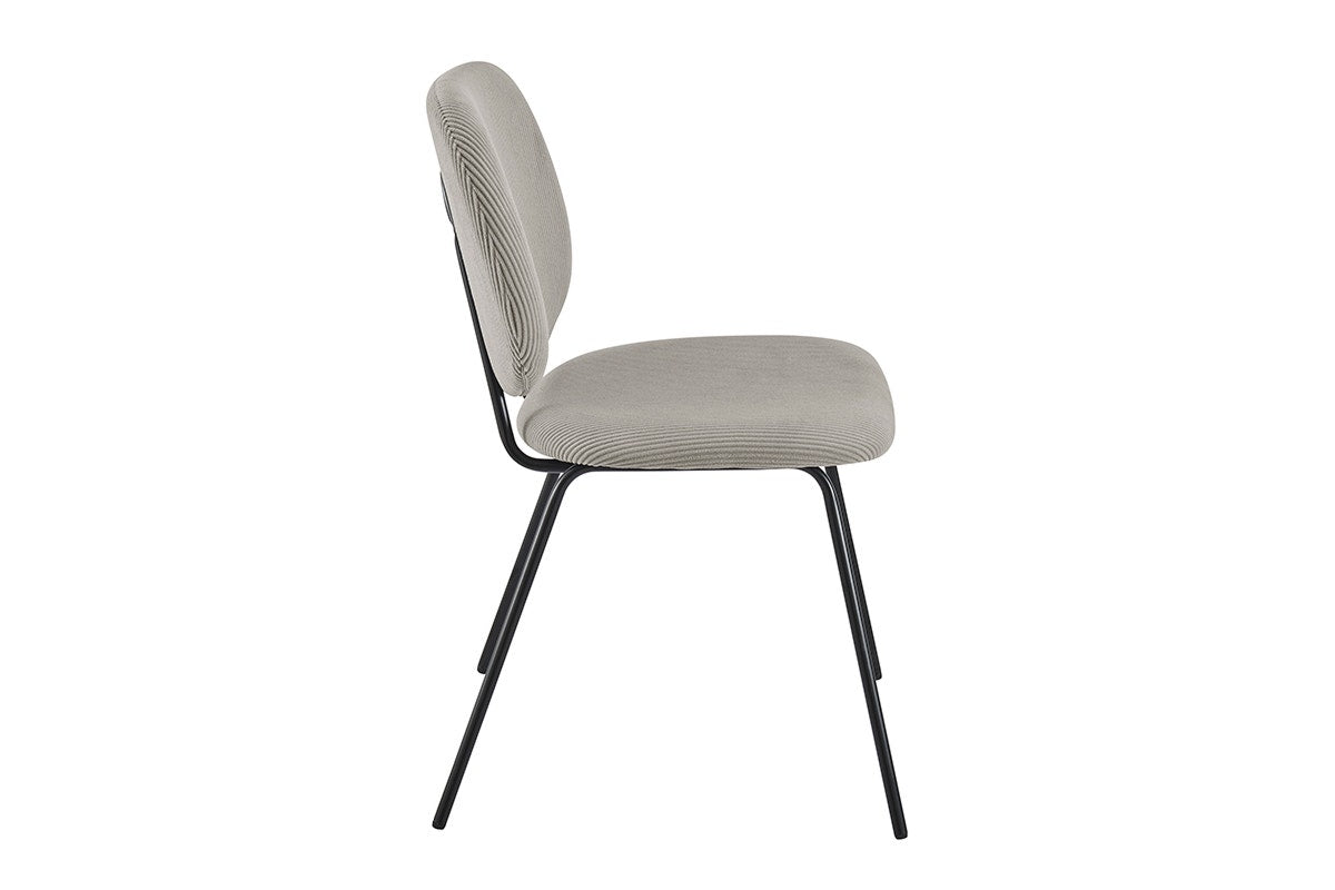 Set of 4 Shangri-La Mullion Corduroy Dining Chairs (Grey)