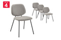 Set of 4 Shangri-La Mullion Corduroy Dining Chairs (Grey)