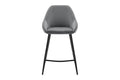 Set of 2 Shangri-La Monaco Velvet Bar Stools (Charcoal/Black)