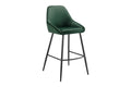Set of 2 Shangri-La Monaco Velvet Bar Stools (Olive Green/Black)