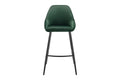 Set of 2 Shangri-La Monaco Velvet Bar Stools (Olive Green/Black)