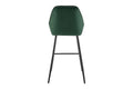 Set of 2 Shangri-La Monaco Velvet Bar Stools (Olive Green/Black)