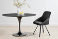 Set of 2 Shangri-La Monaco Velvet Swivel Dining Chairs (Charcoal/Black)