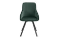 Set of 2 Shangri-La Monaco Velvet Swivel Dining Chairs (Green/Black)