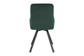 Set of 2 Shangri-La Monaco Velvet Swivel Dining Chairs (Green/Black)