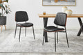 Set of 2 Shangri-La Moore Faux Leather Dining Chairs (Black)