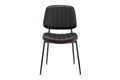 Set of 2 Shangri-La Moore Faux Leather Dining Chairs (Black)