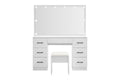 Shangri-La 2 Piece Napa Dressing Table and Stool Set (White)