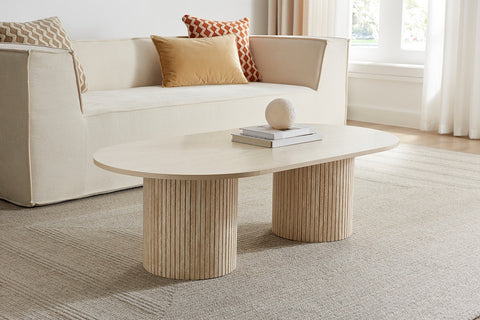 Shangri-La Noosa Travertine-Look Coffee Table (Natural)