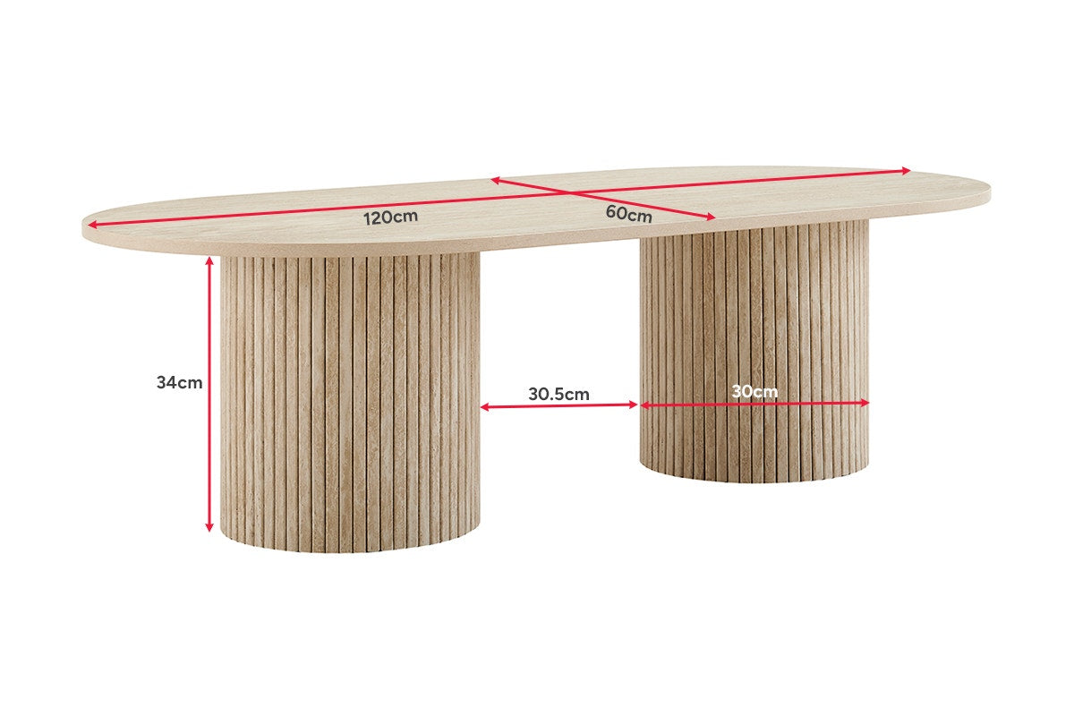 Shangri-La Noosa Travertine-Look Coffee Table (Natural)