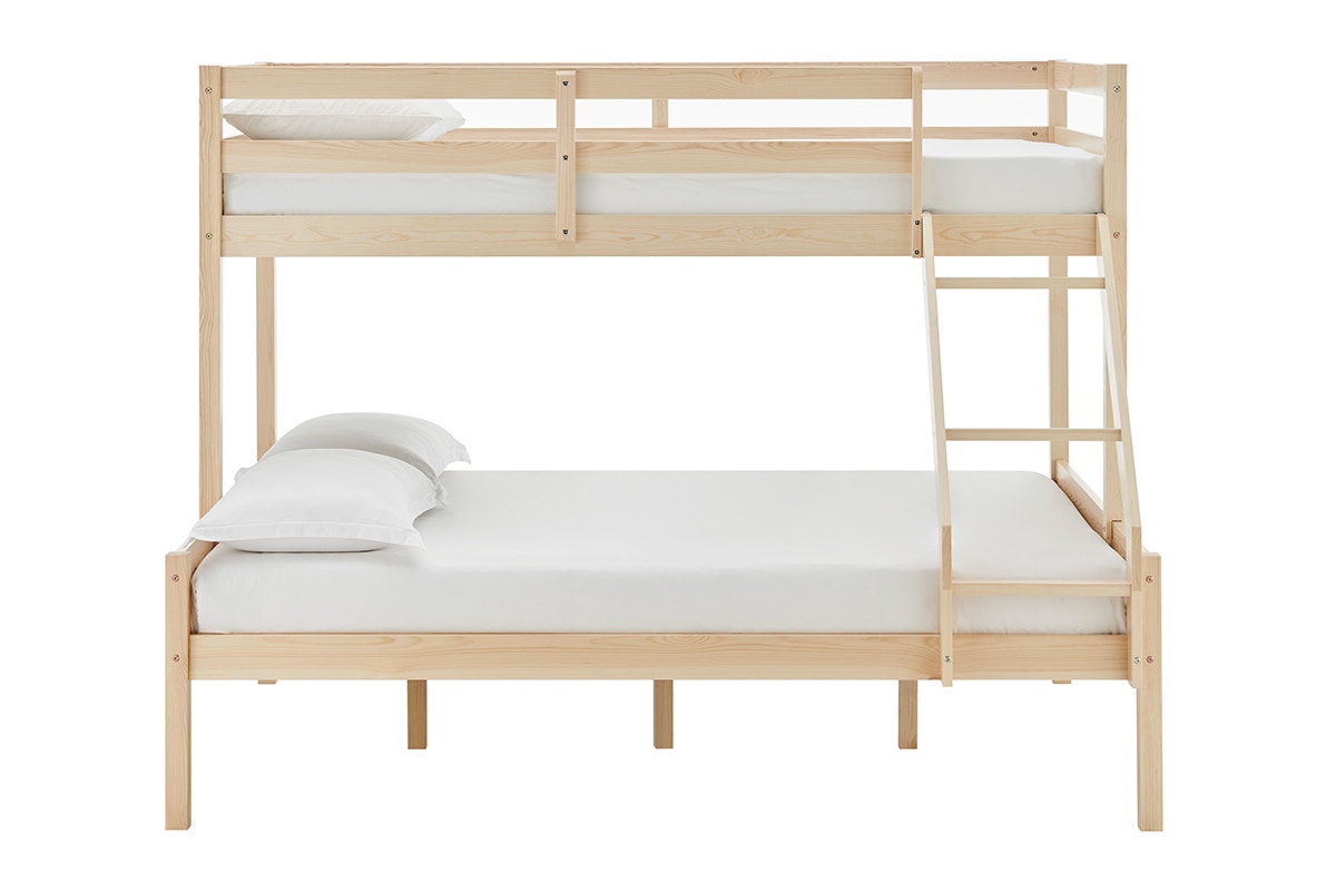 Shangri-La Pasadena Single Over Double Bunk Bed (Natural)