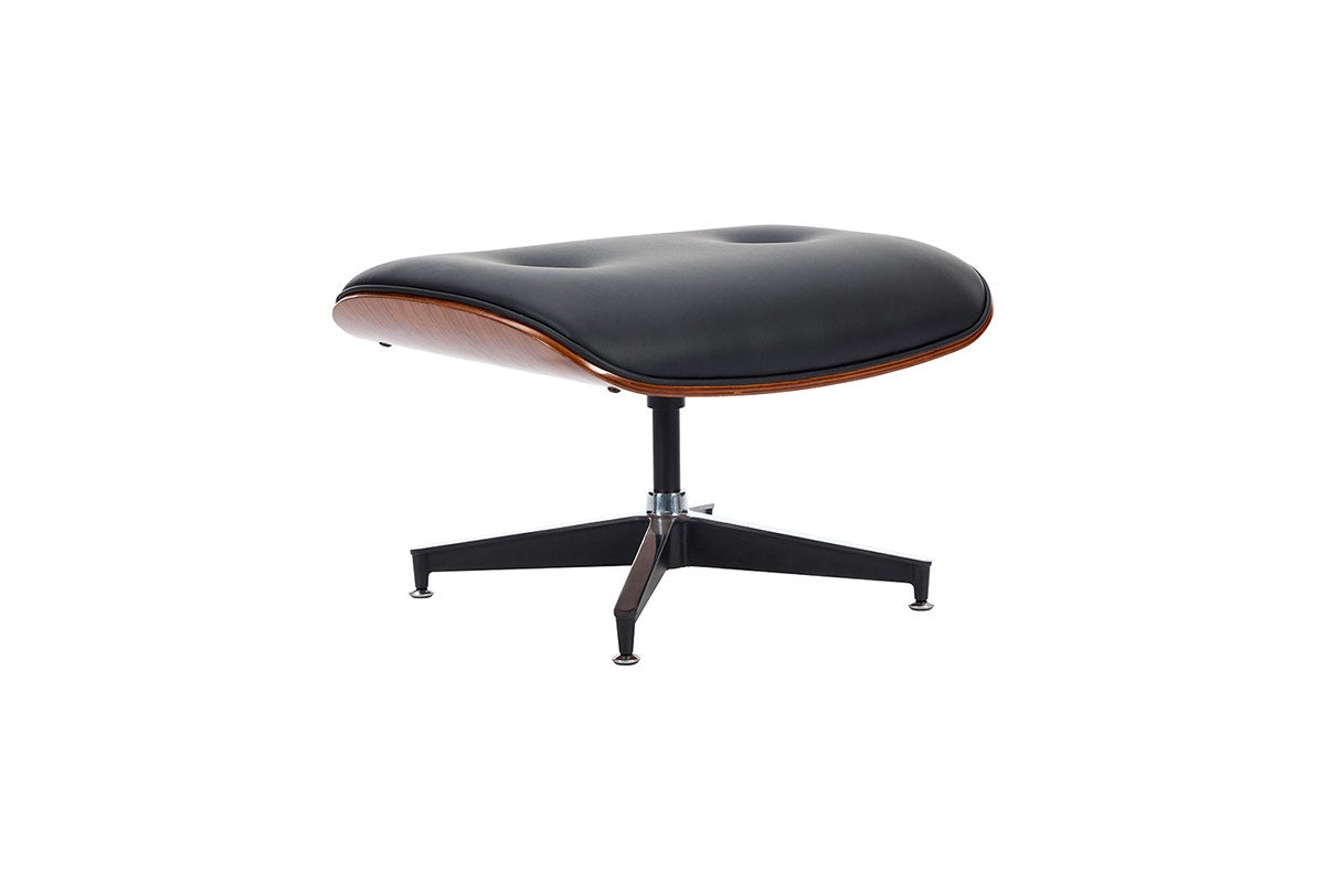 Shangri-La Eames Replica Lounge Chair and Ottoman (Black/Walnut)