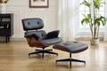 Shangri-La Eames Replica Lounge Chair and Ottoman (Black/Walnut)