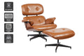 Shangri-La Eames Replica Lounge Chair and Ottoman (Tan/Walnut)