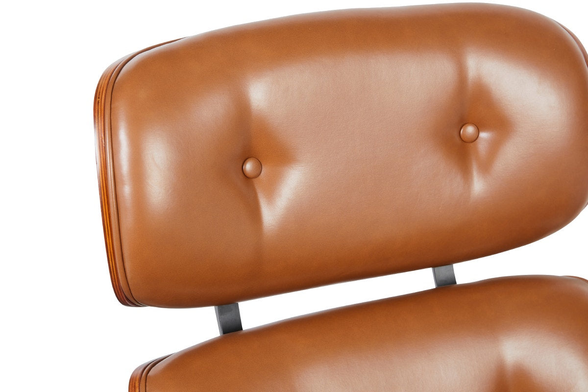 Shangri-La Eames Replica Lounge Chair and Ottoman (Tan/Walnut)