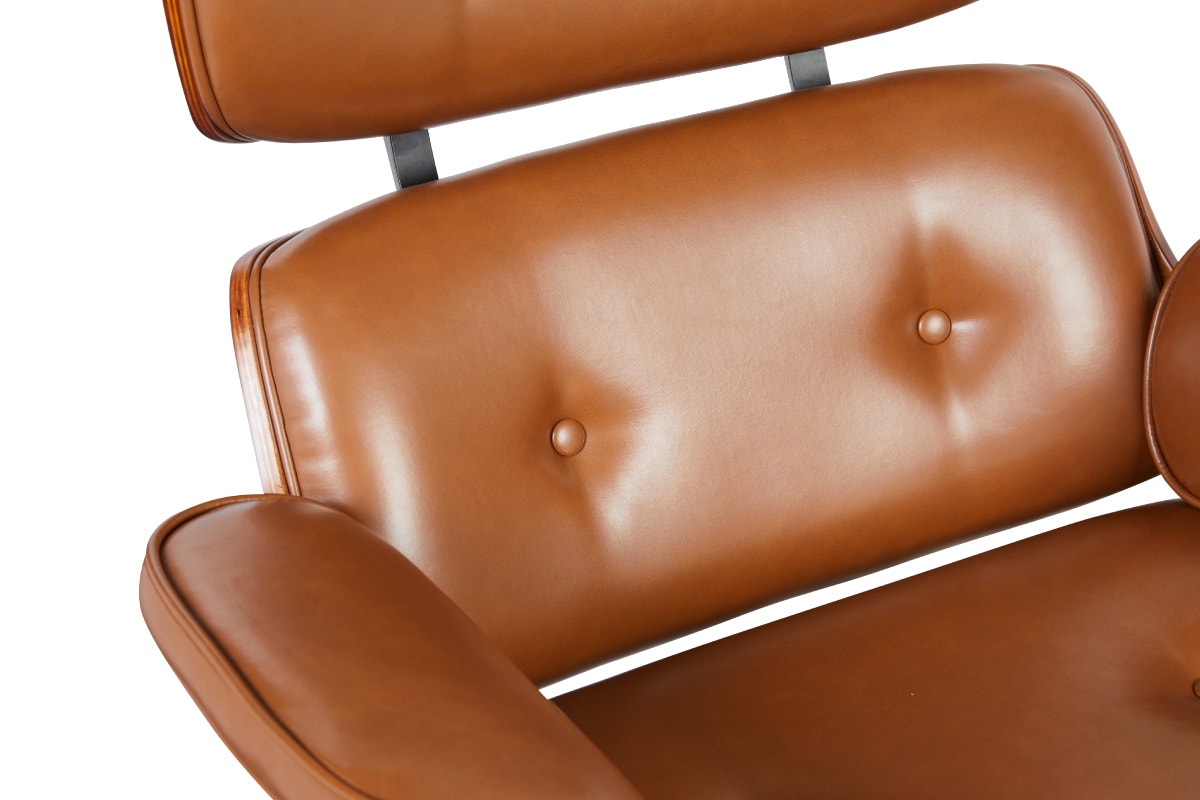 Shangri-La Eames Replica Lounge Chair and Ottoman (Tan/Walnut)