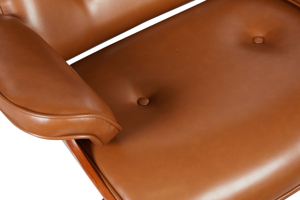 Shangri-La Eames Replica Lounge Chair and Ottoman (Tan/Walnut)