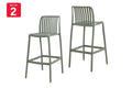 Shangri-La Set of 2 San Lucas Bar Stool (Green)