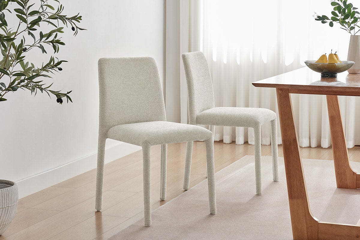 Set of 2 Shangri-La Serena Upholstered Dining Chairs (Beige)