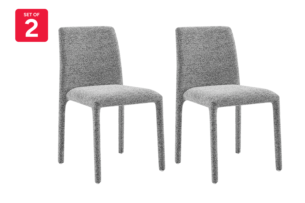 Set of 2 Shangri-La Serena Upholstered Dining Chairs (Grey)