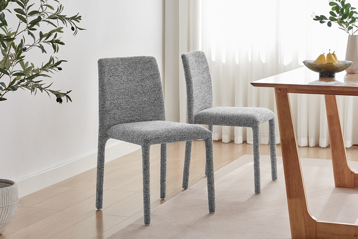 Set of 2 Shangri-La Serena Upholstered Dining Chairs (Grey)