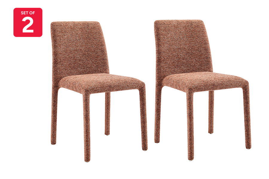 Set of 2 Shangri-La Serena Upholstered Dining Chairs (Terracotta)