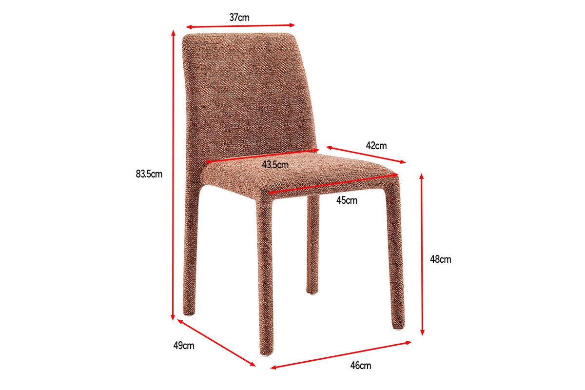 Set of 2 Shangri-La Serena Upholstered Dining Chairs (Terracotta)