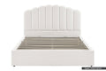Shangri-La Santorini Boucle Gas Lift Storage Bed Frame (White, Double)