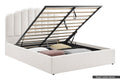 Shangri-La Santorini Boucle Gas Lift Storage Bed Frame (White, Double)