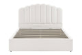 Shangri-La Santorini Boucle Gas Lift Storage Bed Frame (White, Queen)