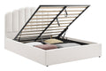 Shangri-La Santorini Boucle Gas Lift Storage Bed Frame (White, Queen)