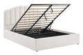 Shangri-La Santorini Boucle Gas Lift Storage Bed Frame (White, Queen)