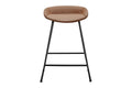 Set of 2 Shangri-La Valencia Faux Leather Counter Stools (Tan/Black)