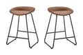 Set of 2 Shangri-La Valencia Faux Leather Counter Stools (Tan/Black)