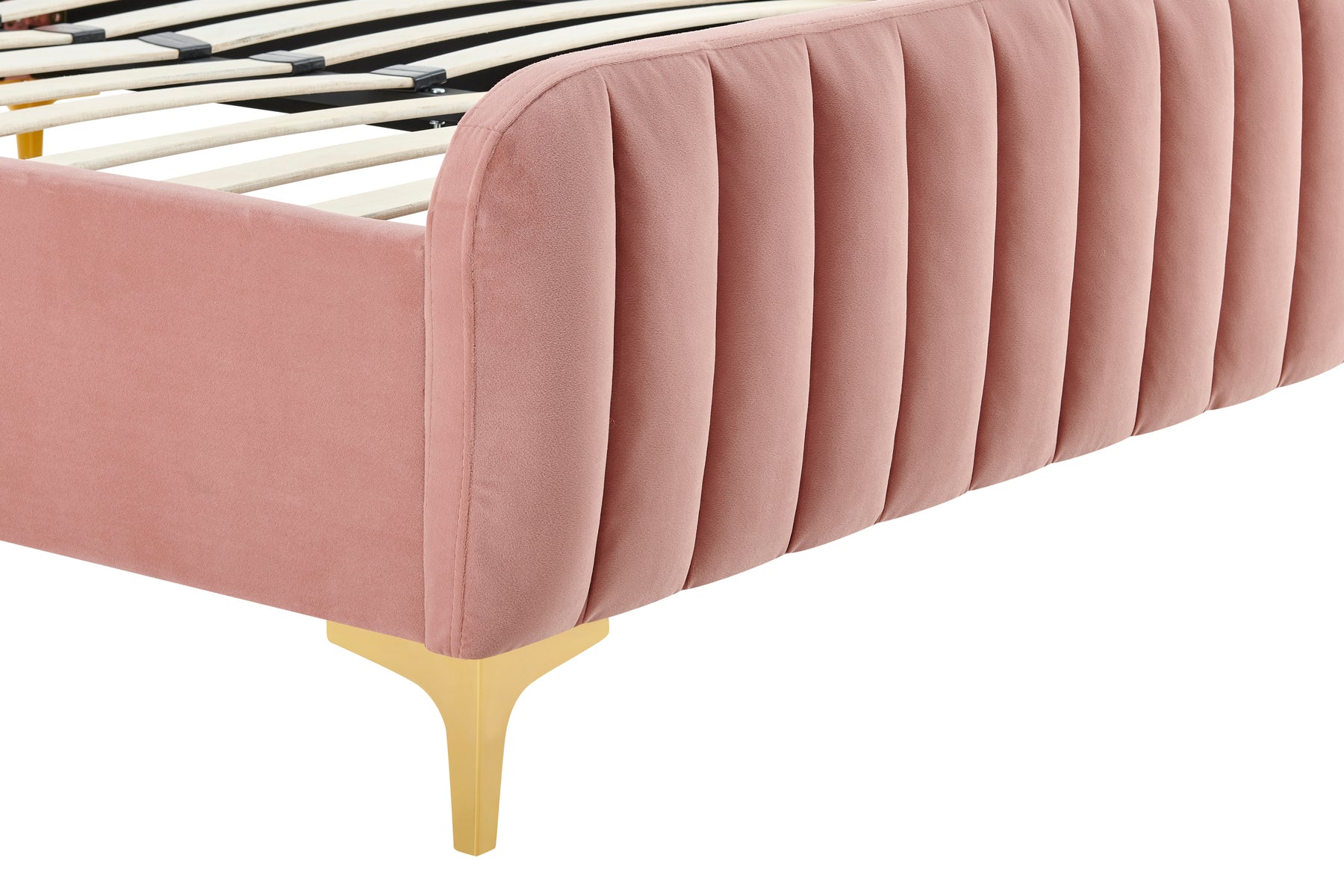 Shangri-La Victoria Bed Frame (Blush Velvet, Double)
