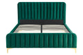 Shangri-La Victoria Velvet Bed Frame (Emerald, Queen)