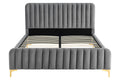 Shangri-La Victoria Bed Frame (Grey Velvet, Queen)