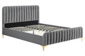 Shangri-La Victoria Bed Frame (Grey Velvet, Queen)