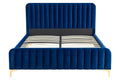 Shangri-La Victoria Velvet Bed (Queen; Navy)