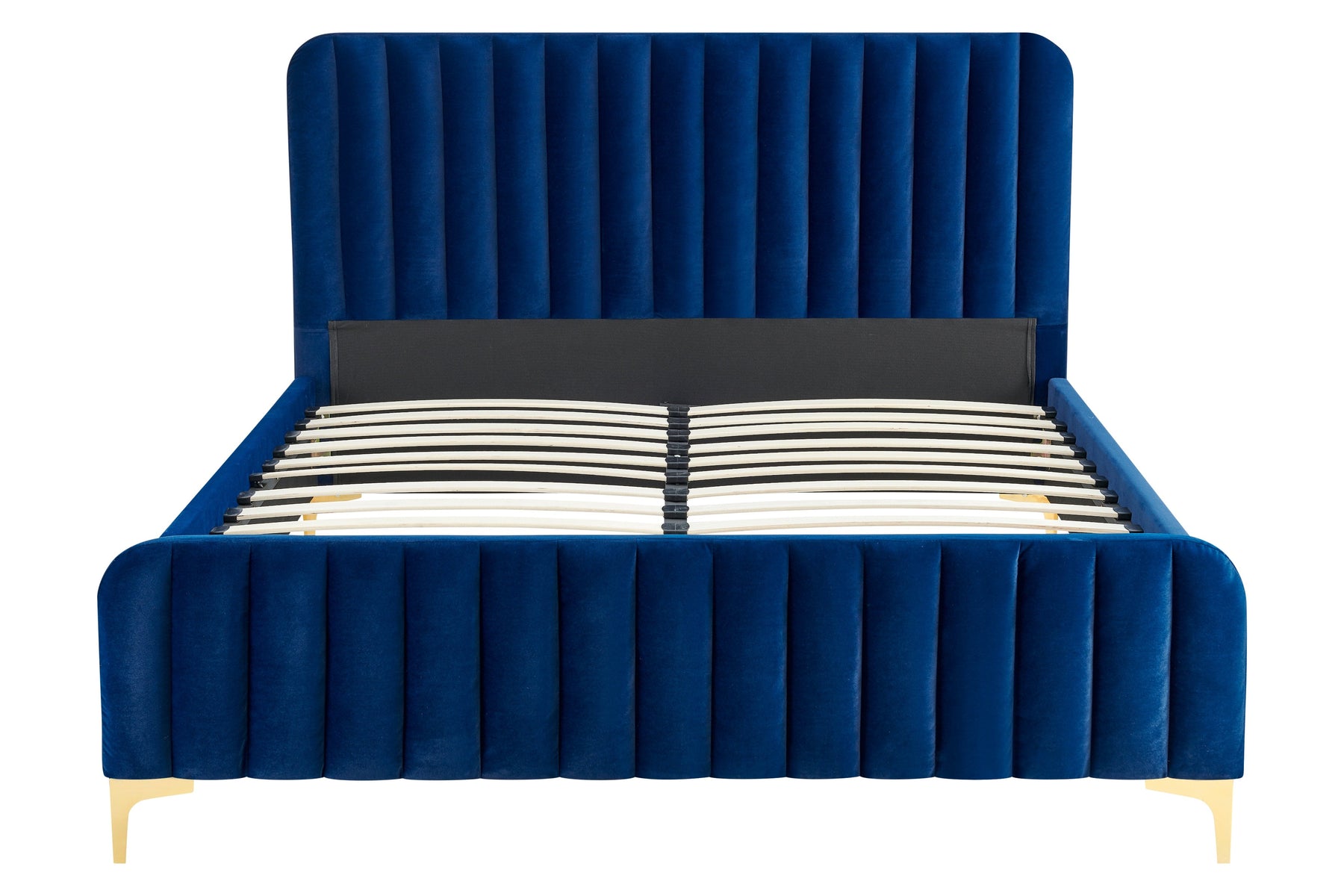 Shangri-La Victoria Velvet Bed (Queen; Navy)