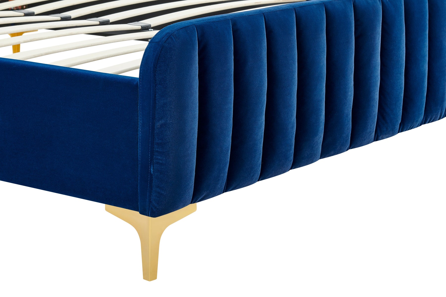 Shangri-La Victoria Velvet Bed (Queen; Navy)