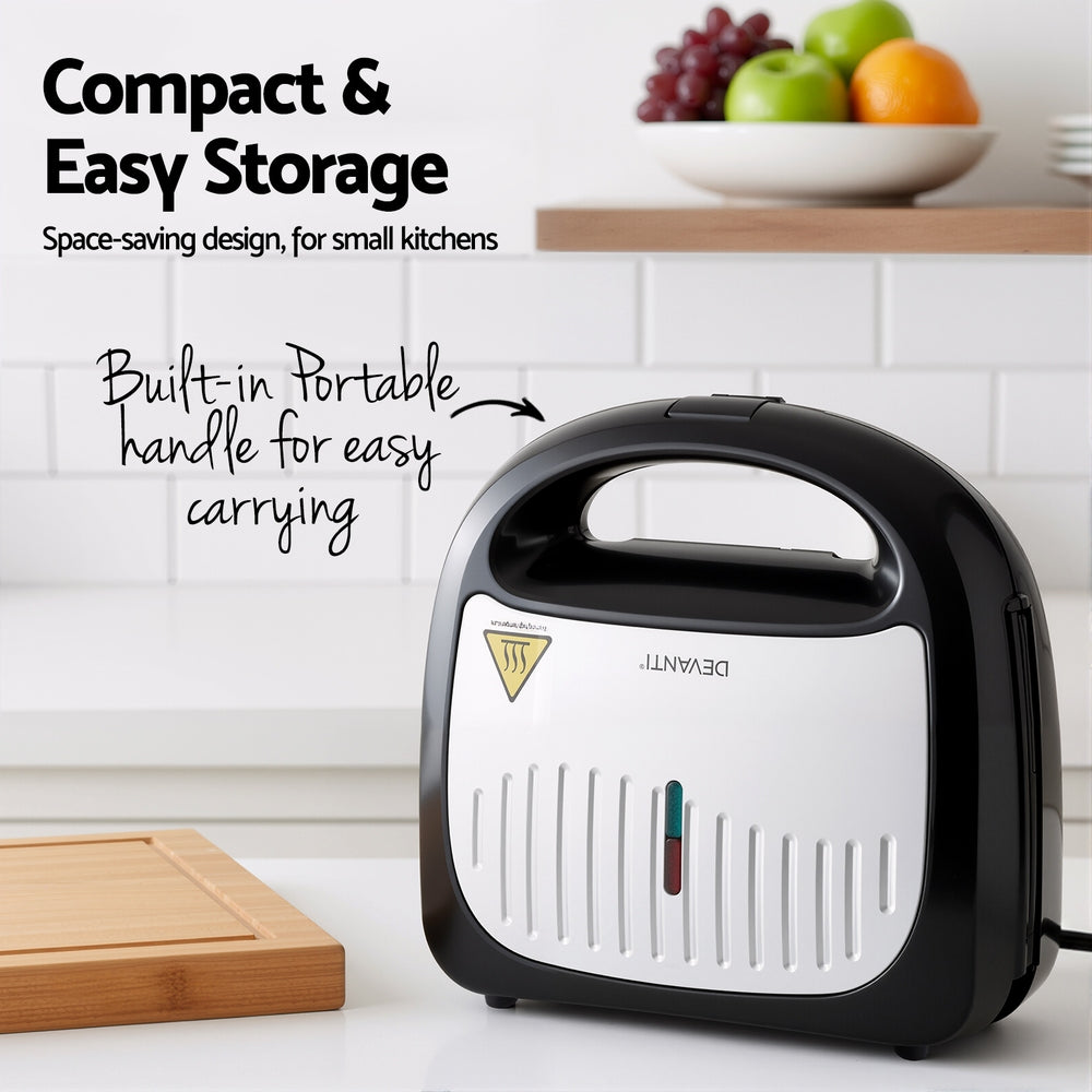 Devanti 3-in-1 Sandwich Press Waffle Maker 850W