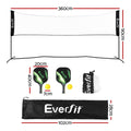 Everfit 3.6M Badminton Tennis Net Portable Volleyball Kit Adjustable Height - SuperSaverAU - view 2