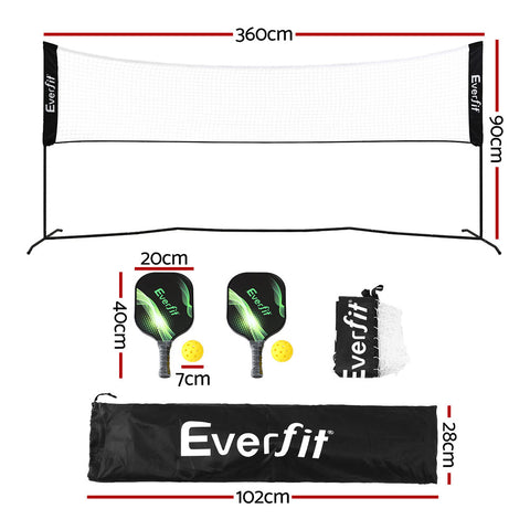 Everfit 3.6M Badminton Tennis Net Portable Volleyball Kit Adjustable Height - SuperSaverAU - view 2