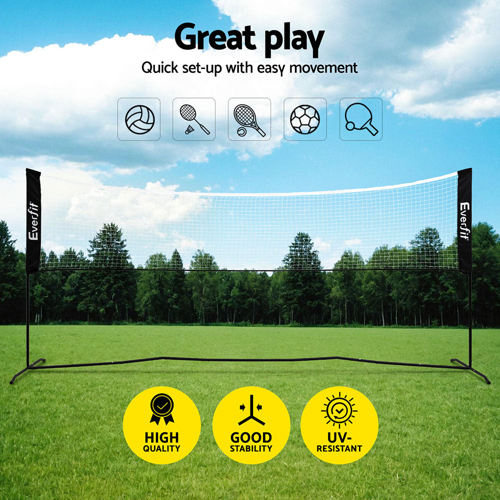 Everfit 3.6M Badminton Tennis Net Portable Volleyball Kit Adjustable Height - SuperSaverAU - view 4