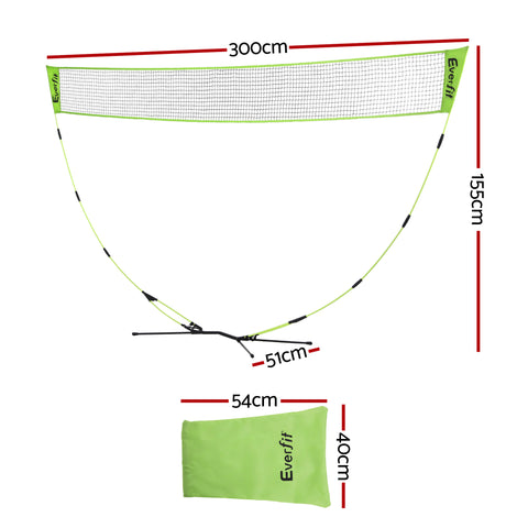 Everfit Yellow 3M Portable Badminton Tennis & Volleyball Net