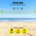 Everfit Yellow 3M Portable Badminton Tennis & Volleyball Net