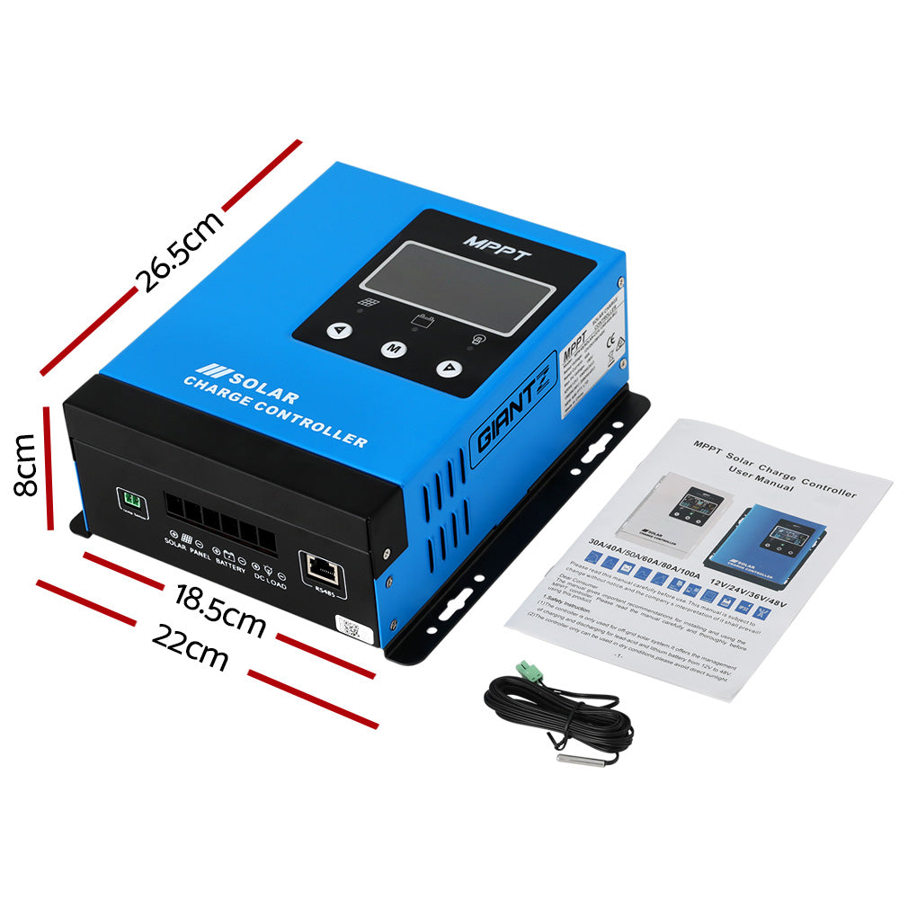 Giantz 60A MPPT Solar Charge Controller 12V/24V/36V/48V with LCD Display - SuperSaverAU - view 2